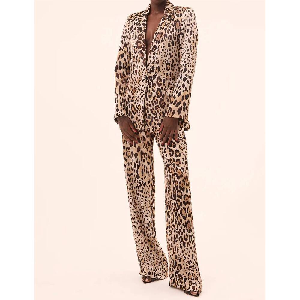 NEW MISA LOS ANGELES dionne deep v-neck jacket in leopard print